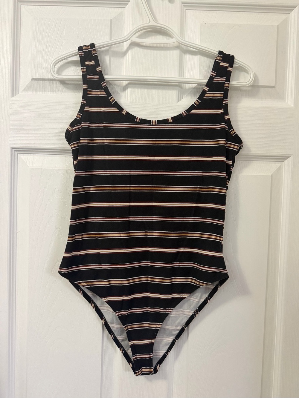 Black Striped One-Piece Bodysuit